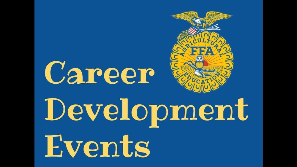 CDE: Career Development Events banner with FFA Emblem