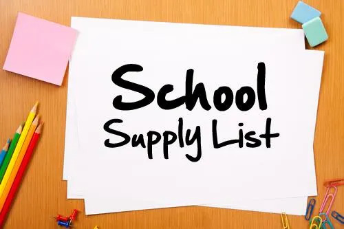 School Supply List clip art