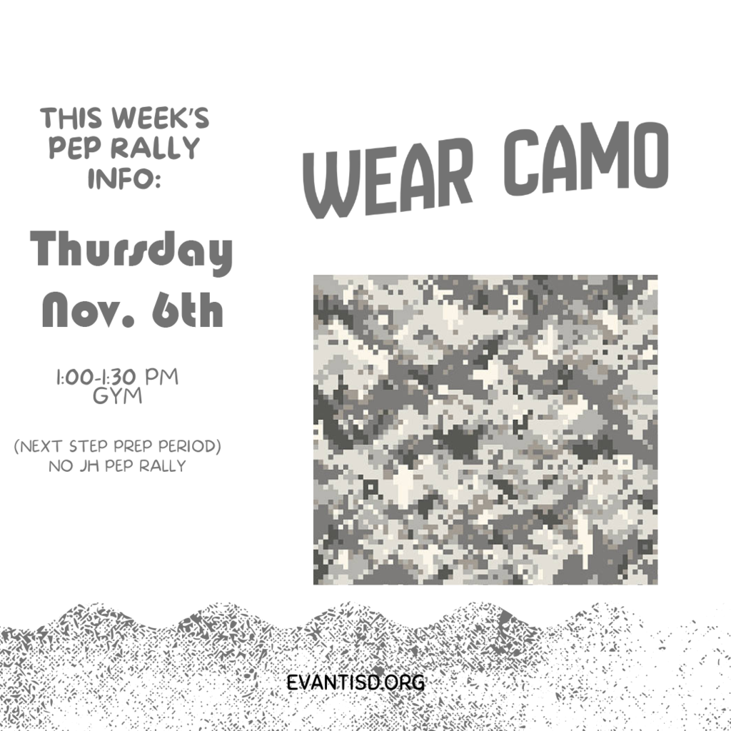 Pep Rally info and Football schedule update, image Thursday 11/6