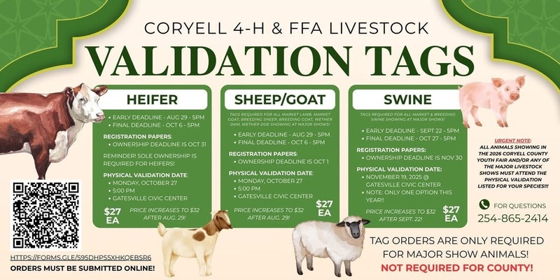 Coryell 4H Livestock Validation