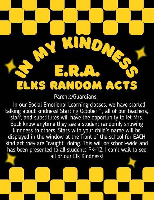 Elks Random Acts of Kindness Campaign flyer image