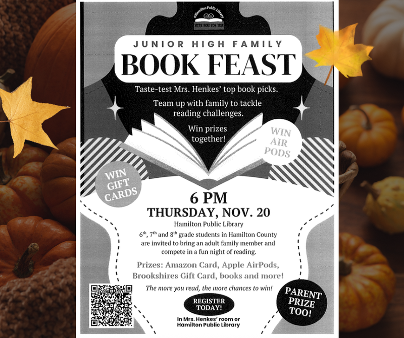 Hamilton Public Library book feast flyer