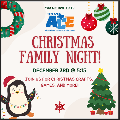 ACE Christmas Family Night flyer image
