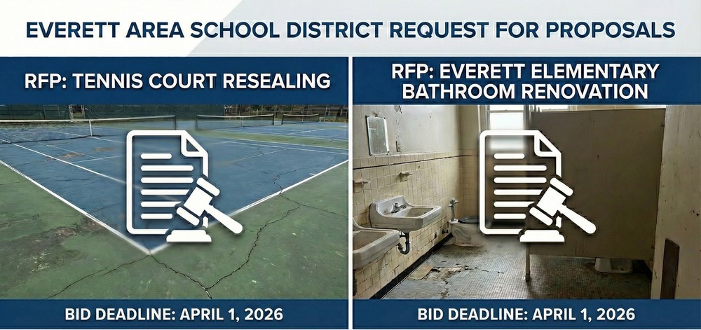 Now accepting sealed bids for tennis court resealing and bathroom renovations. Deadline March 15th, 2026