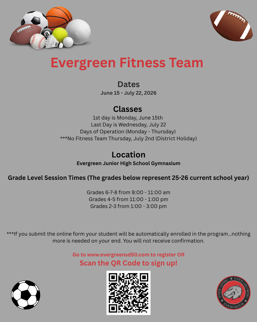 Registration is now open for Evergreen Fitness Team!