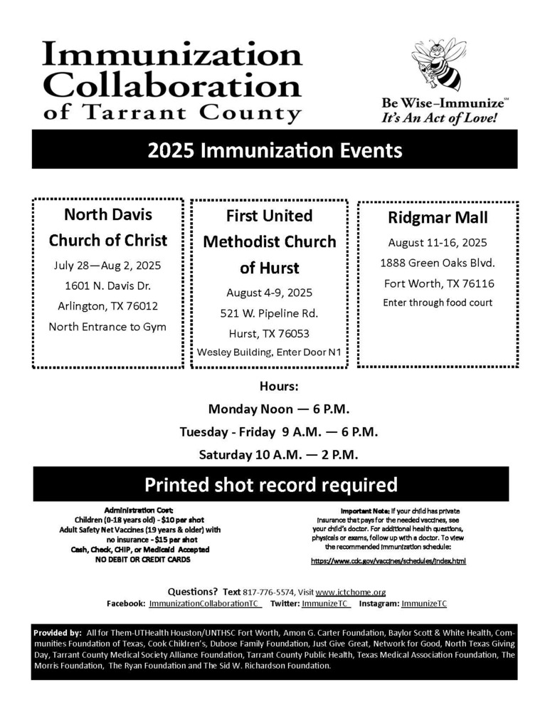 Tarrant County Immunization Collaboration Information