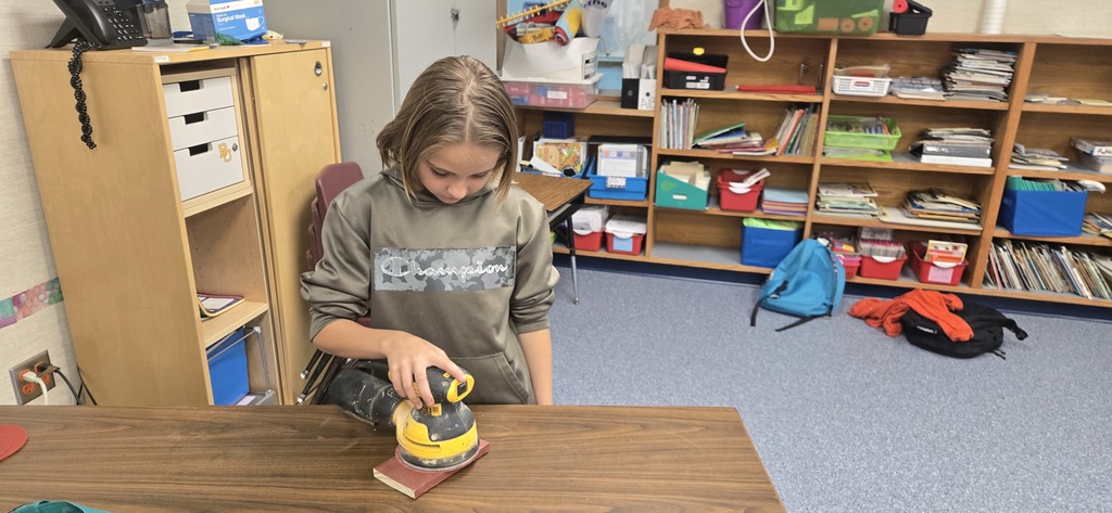 Construction Club learned the art of sanding