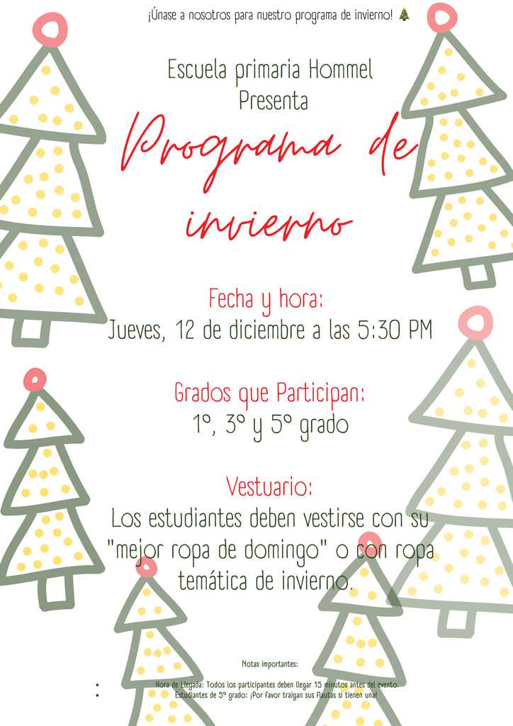 Christmas Program @ 5:30pm
