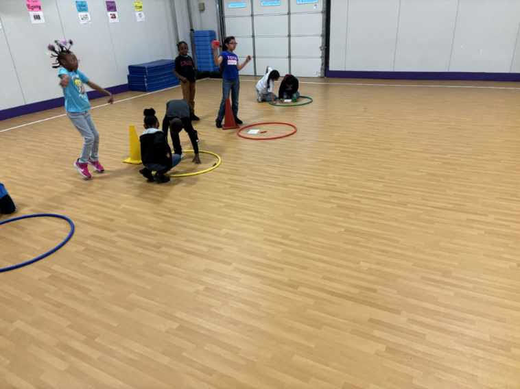 Hommel students participating in jump rope bingo, getting ready for todays kickoff of Kids Heart Challenge!