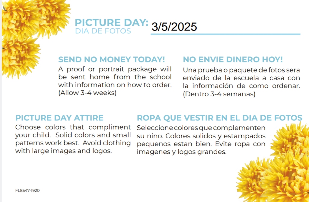 Picture Day!!
March 5th.