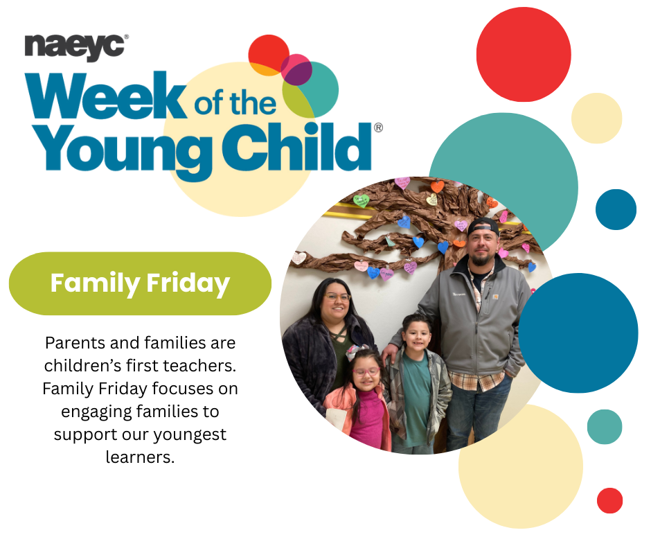 Picture of a Family for Family Friday that focuses on engaging families to support our youngest learners