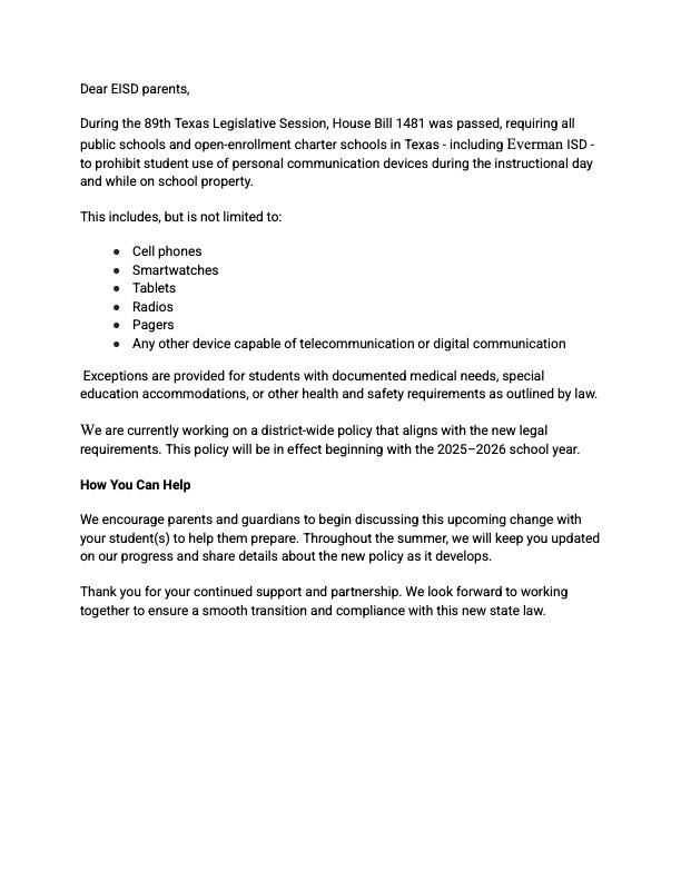 Everman ISD+Housebill2