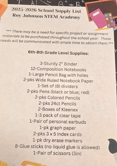 School Supply LIst