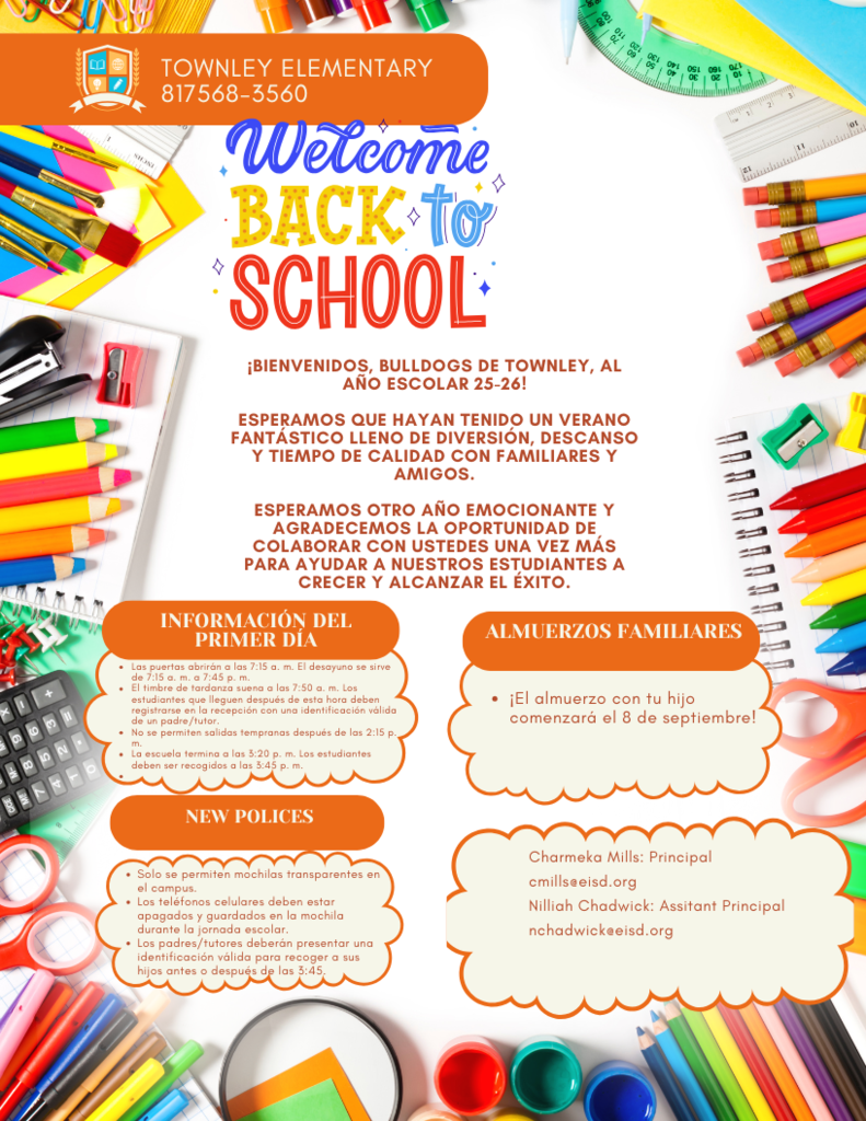 Welcome back Information