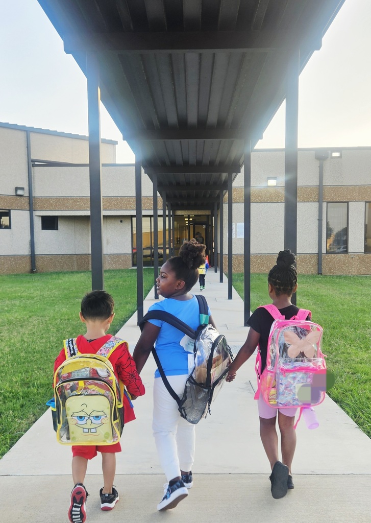 students holding hands walking into school