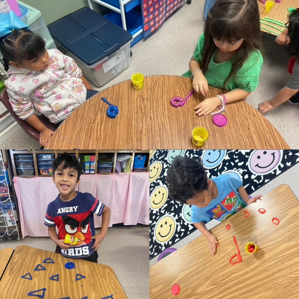 students working with playdough