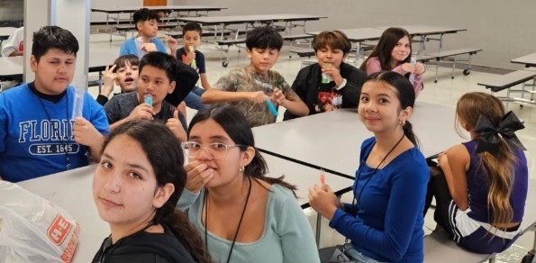 Students showing P.A.W.S.!