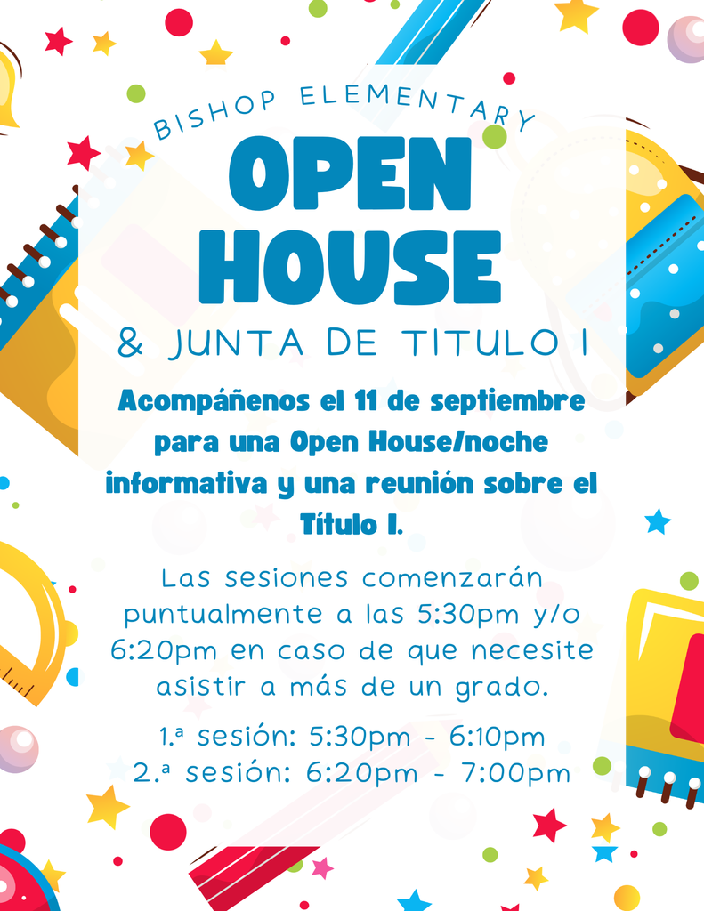 spanish flyer for open house and title I meeting