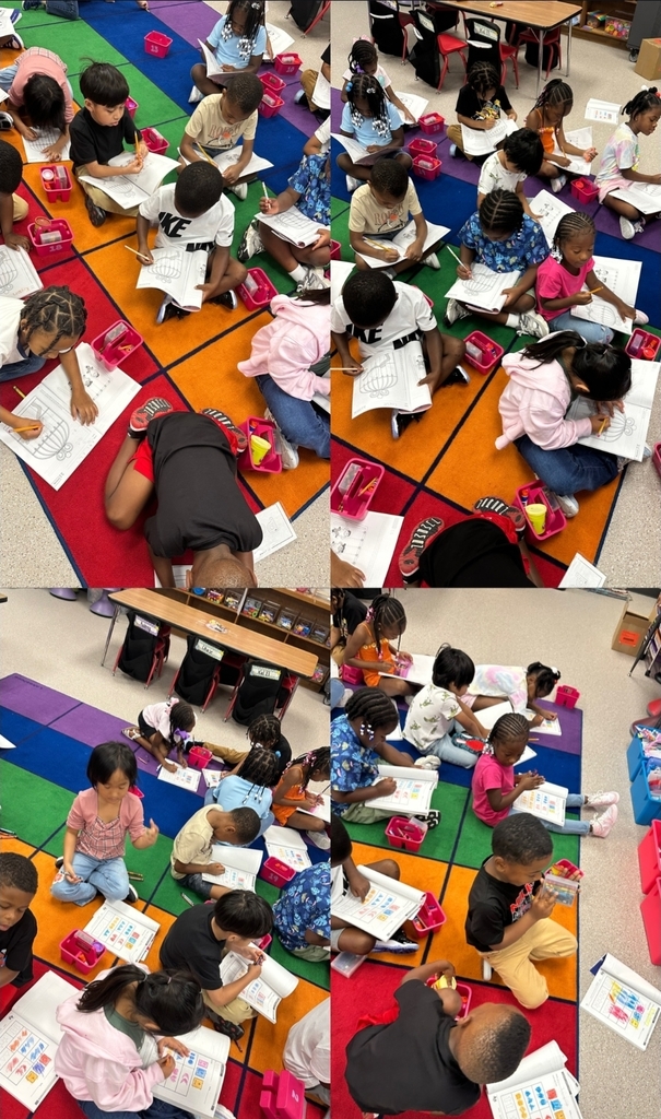 students working on classwork