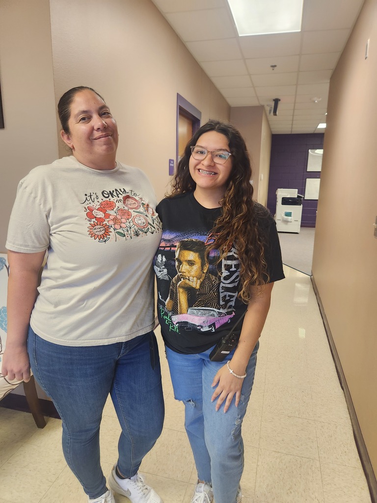 Staff and students showcasing thier favorite tshirt!!