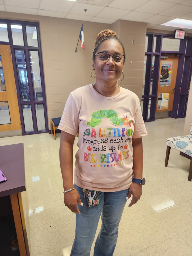 Staff and students showcasing thier favorite tshirt!!