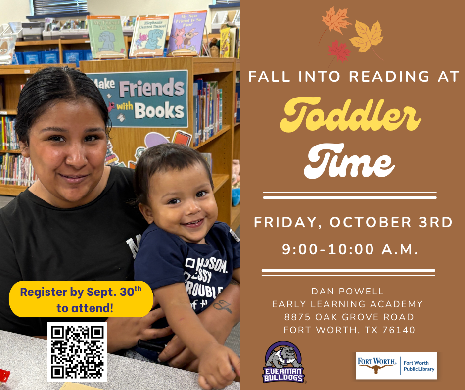 Toddler Time October 3, 2025 from 9:00-10:00 a.m.