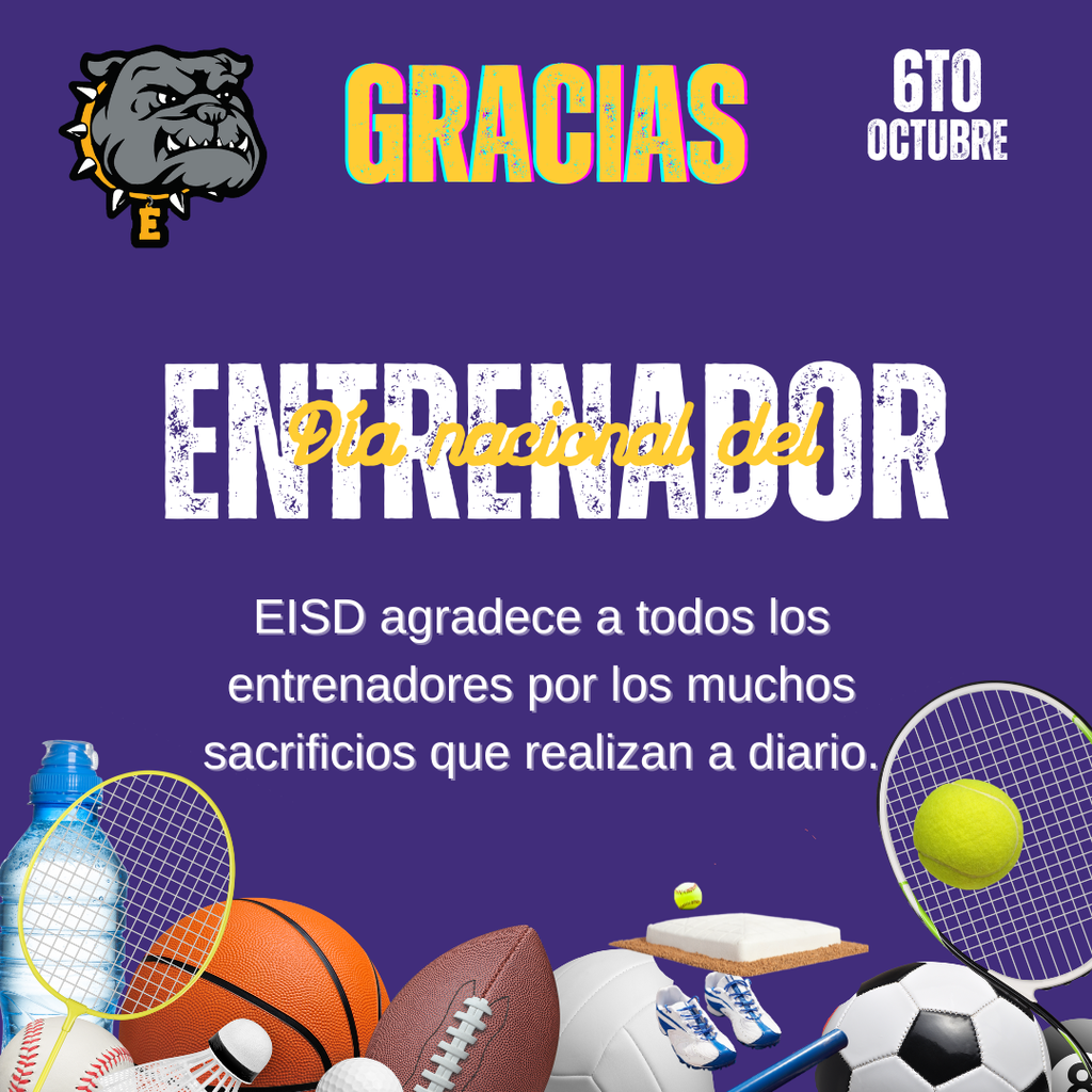 Today, EISD Celebrates National Sports Coaches Day!  Thank you to all our incredible coaches for the dedication, time, and heart you pour into our students and staff every single day. You inspire excellence on the field, in the gym, and throughout our classrooms.  #NationalCoachesDay #EISDALLIN #BulldogPride #ThankACoach
