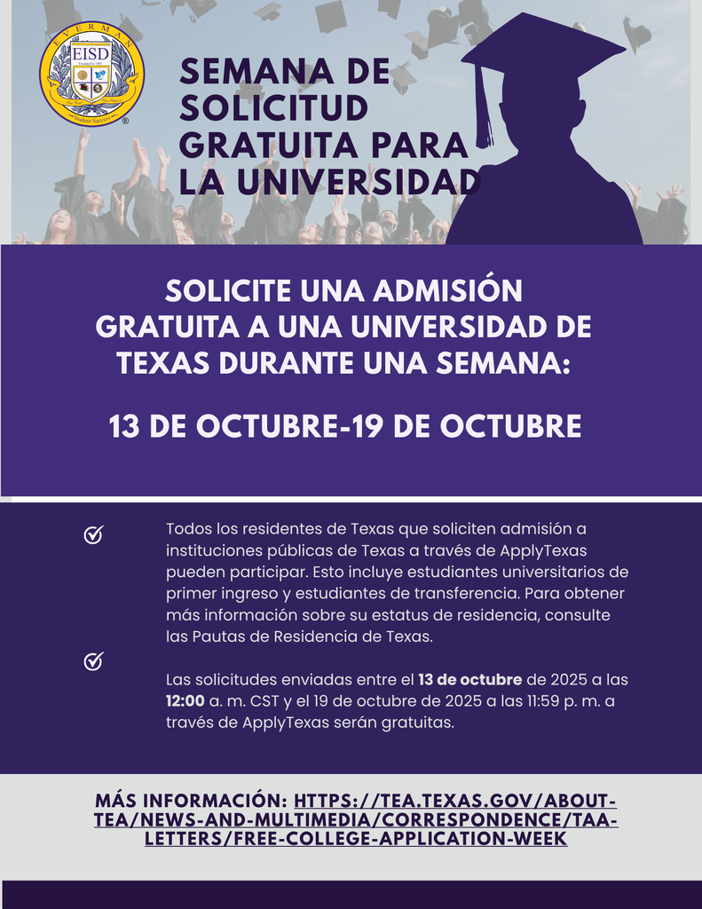 Spanish: All Texas residents applying for undergraduate admission to Texas public institutions through ApplyTexas are eligible to participate. This includes first-time college students and transfer students. For details on residency status, please take a look at the Texas Residency Guidelines.