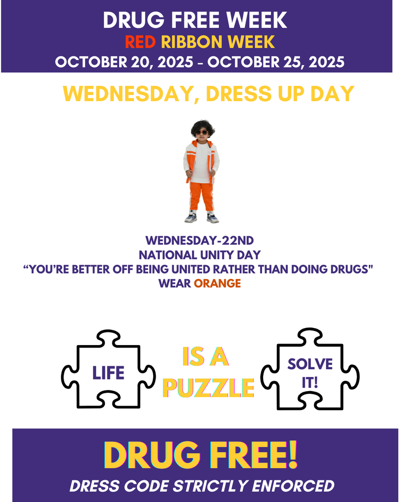 Wednesday-22nd National Unity Day “you’re Better off being United Rather than Doing Drugs" Wear Orange