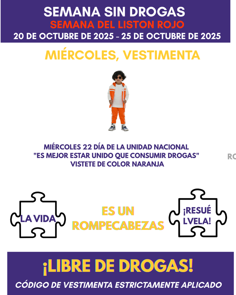 Wednesday-22nd National Unity Day “you’re Better off being United Rather than Doing Drugs" Wear Orange SPanish