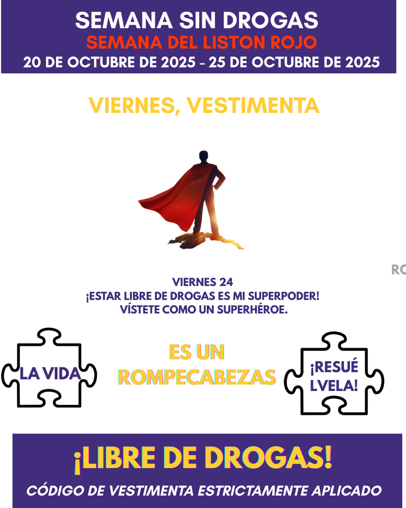 Being Drug Free is My Superpower! Dress Like a Superhero SPanish