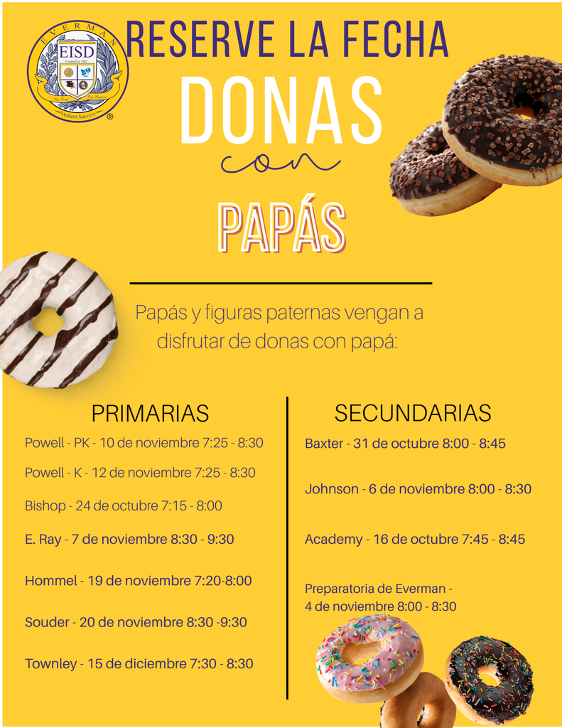 Muffins with Mom and Donuts with Dads Spanish