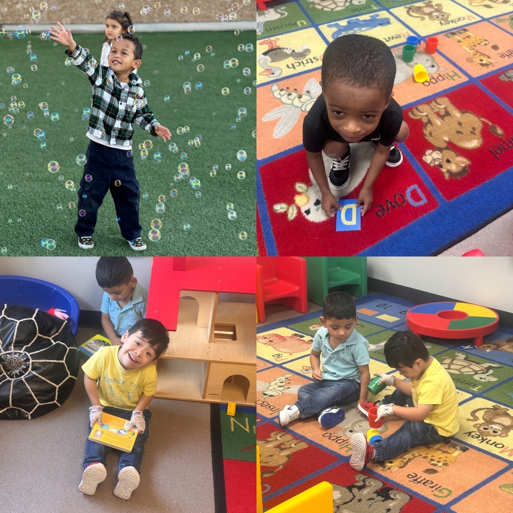 students learning and playing some bubbles