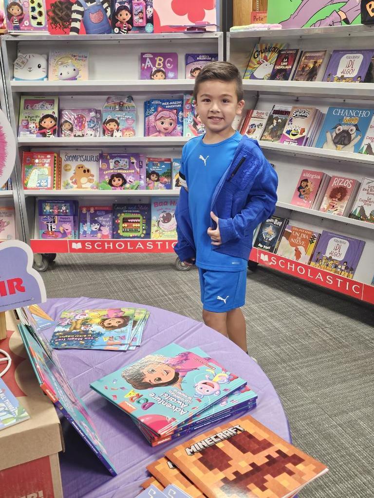 students at book fair