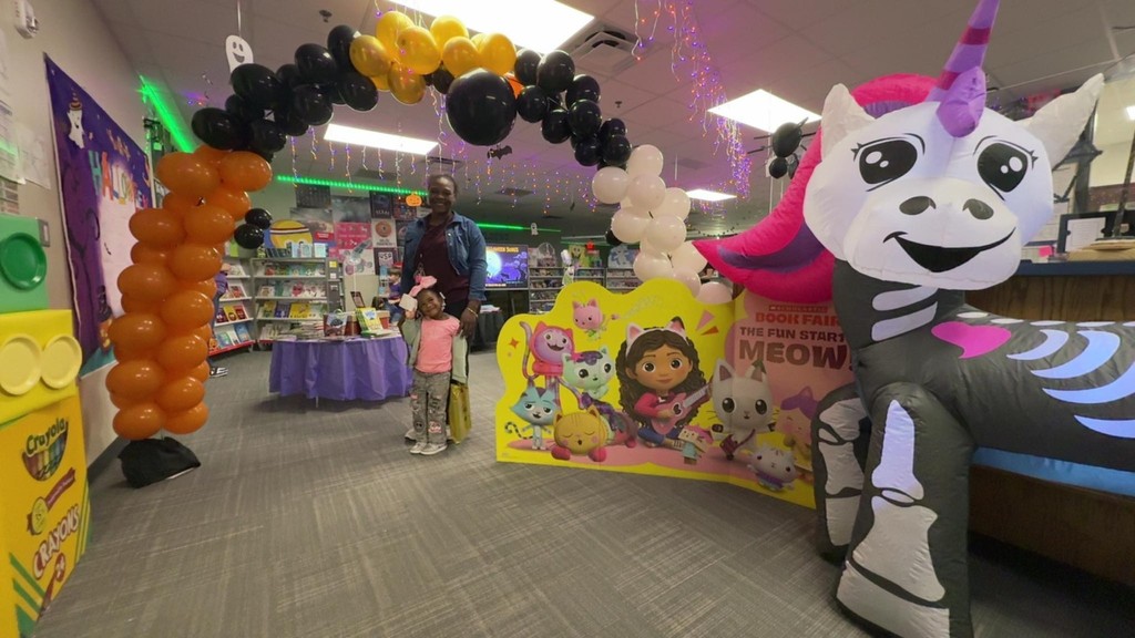 students at book fair