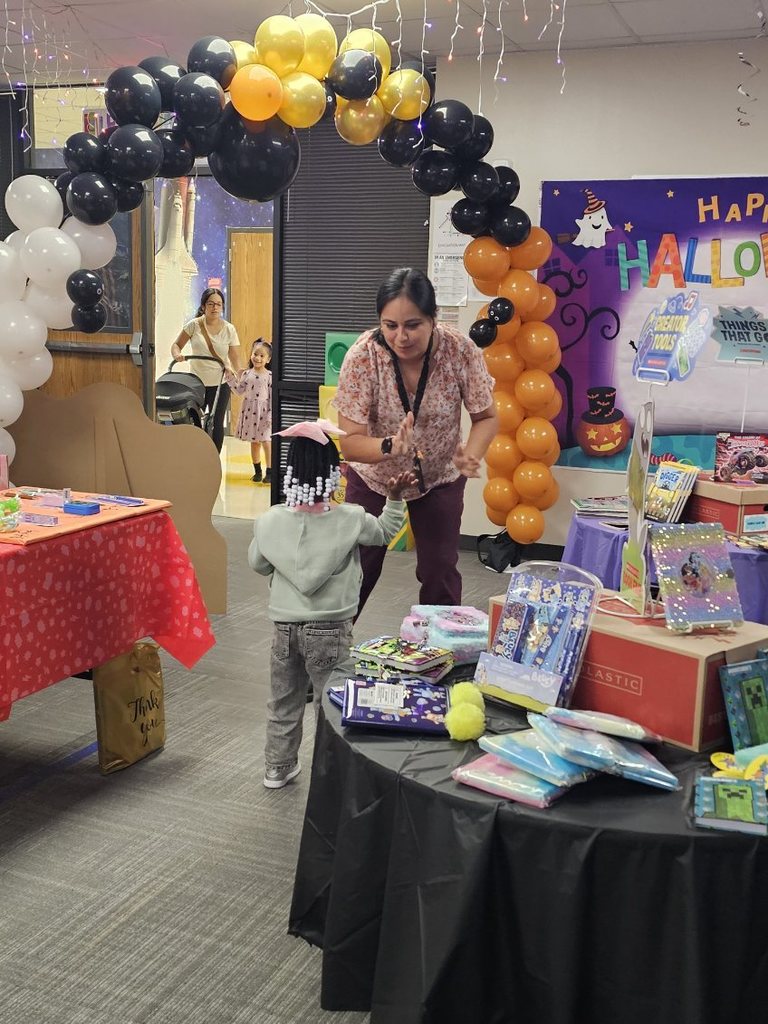 students at book fair