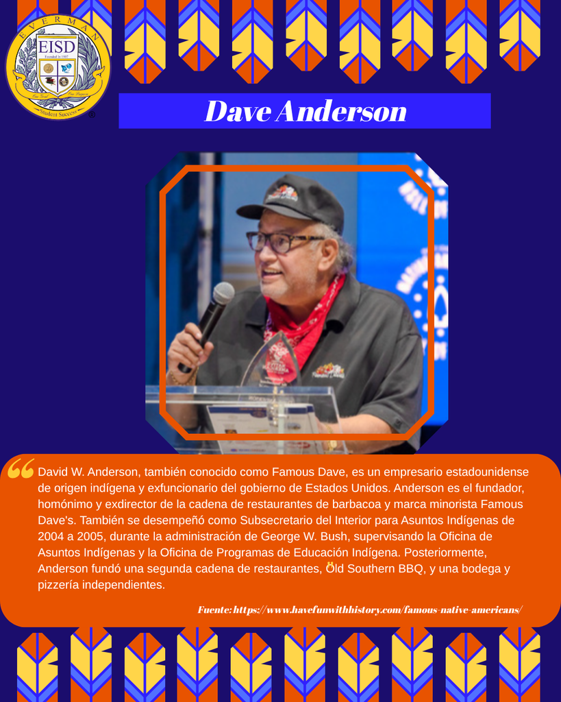 Today we celebrate the remarkable life and legacy of Dave Anderson, an entrepreneur, educator, and advocate for Native youth empowerment.  As the founder of Famous Dave’s BBQ and co-founder of the LifeSkills Center for Leadership, Anderson turned his success into a platform to uplift others. Through his work, he inspired countless young people to believe in their potential, embrace their heritage, and lead with purpose.