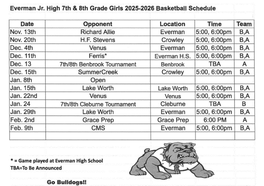 Basketball Schedule