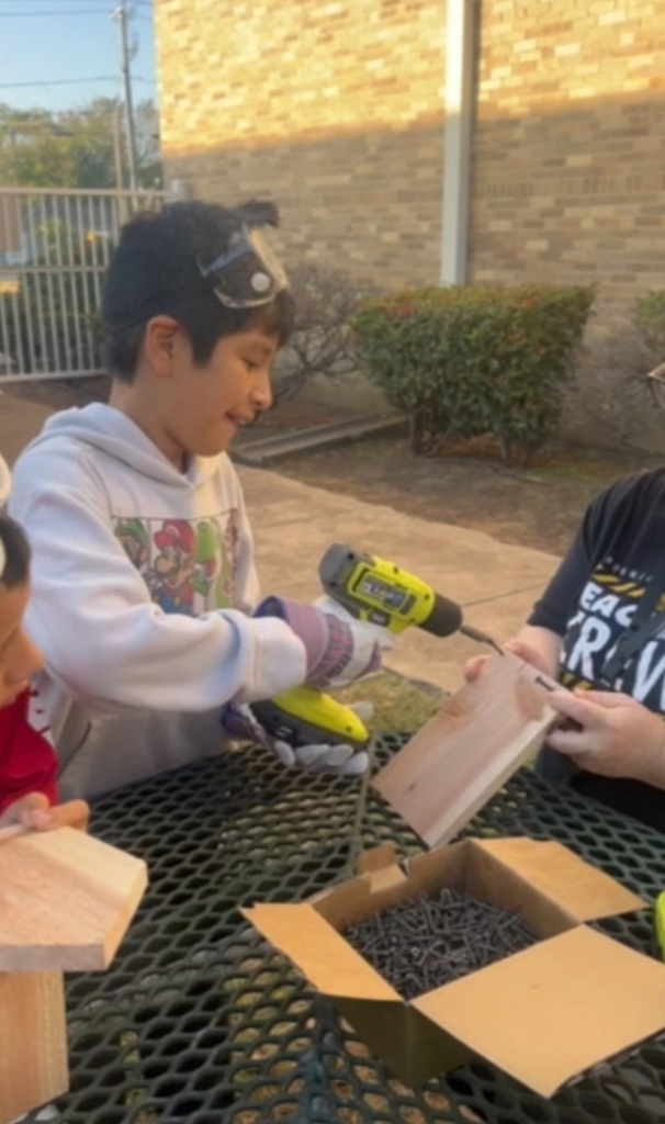 Hommel Construction club is making progress on our bird houses!