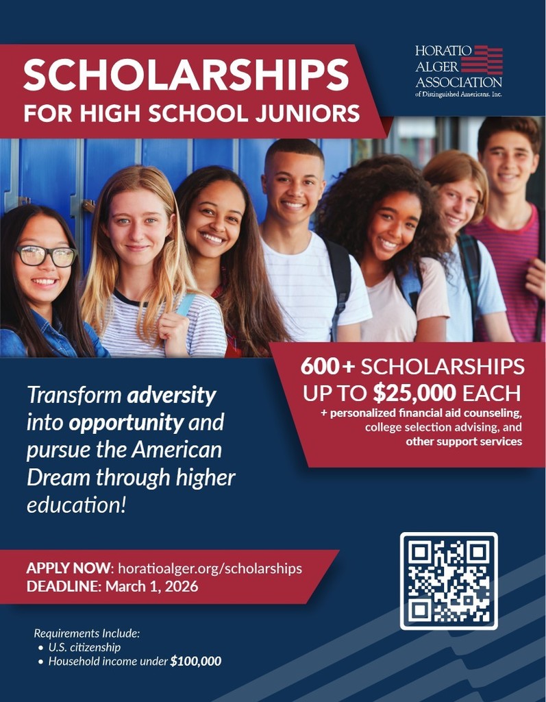 Attention Juniors & Seniors! The Horatio Alger Association Scholarships are now open! These scholarships support students who have demonstrated resilience and overcome adversity — and they offer significant financial assistance for college. 🔗 Apply here: https://horatioalger.org/scholarships-and-services/undergraduate-scholarships/ 📄 Be sure to review the flyer and eligibility details. Don’t miss this incredible opportunity! 💙✨ #Scholarships #CollegeBound #EISD