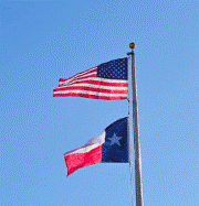 US and TX Flag donated by SRO Dabbs