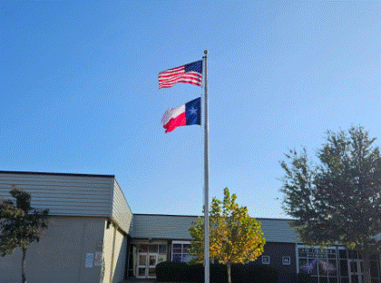 US and TX Flag donated by SRO Dabbs