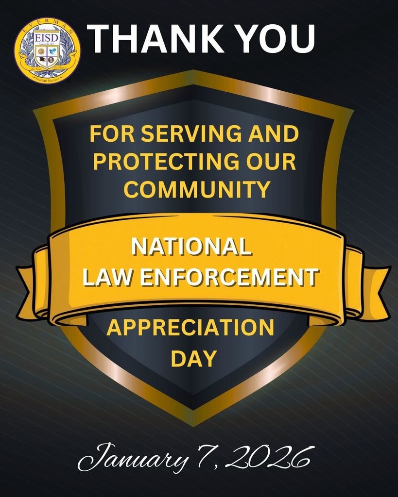 Today, on National Law Enforcement Appreciation Day (January 7, 2026), we thank the dedicated men and women of the Everman Police Department for their service, courage, and commitment to keeping our community safe. 💙🚓 #LawEnforcementAppreciationDay