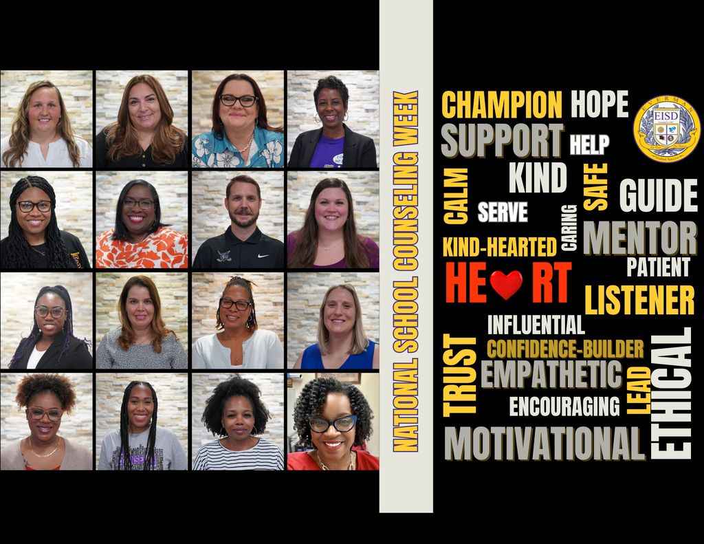 Everman ISD proudly celebrates our school counselors, who play a vital role in supporting students’ academic success, social-emotional growth, and future readiness. Their dedication, compassion, and advocacy help ensure every student is seen, supported, and empowered to succeed.  Thank you to our Everman ISD counselors for the difference you make every day. We appreciate you!
