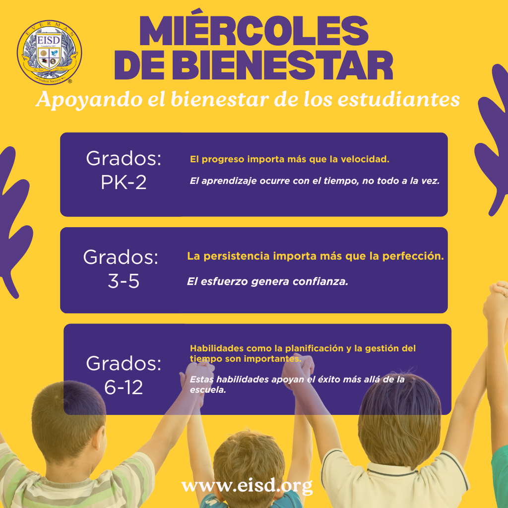 💜 Wellness Wednesday 💛 Student wellness grows at every stage—progress over speed, persistence over perfection, and skills for life. Supporting the whole child leads to lifelong success. 🌟