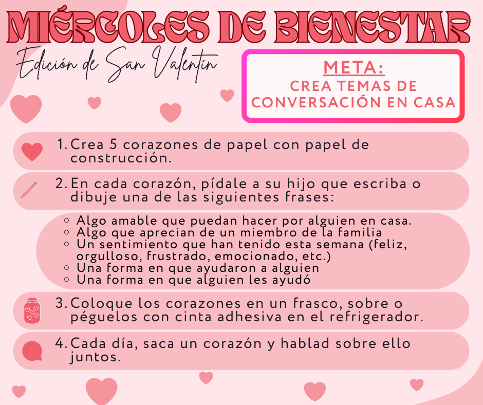 Miércoles de bienestar de San Valentín