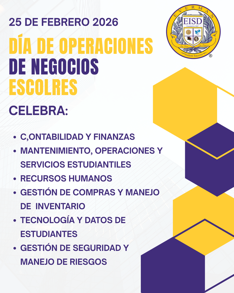 Join EISD in celebrating School Business & Operations professionals today.  Thank you for all the hard work these individuals do  — from maintaining facilities to overseeing safety measures and managing financial resources.