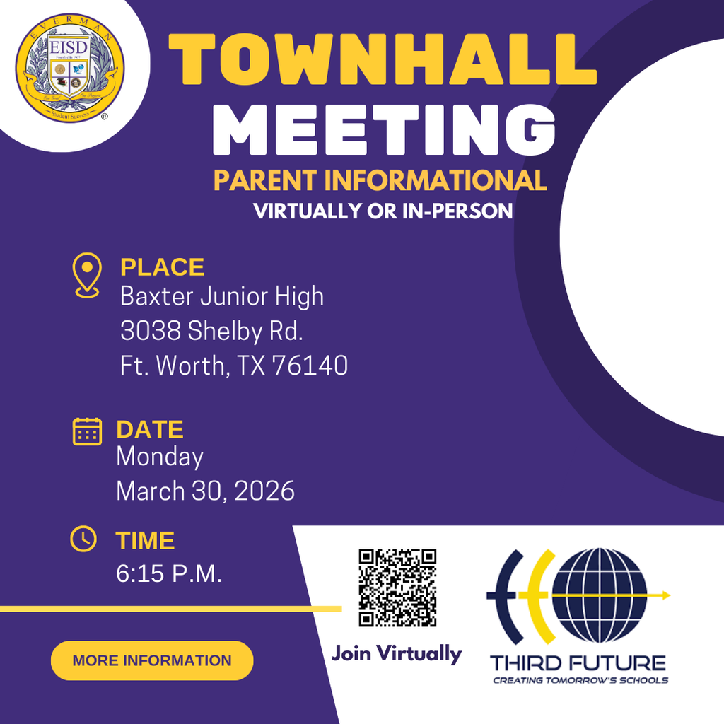  Baxter Town Hall Meeting  March 30  6:15 PM  Join us for an important Town Hall meeting at Baxter. We look forward to sharing updates and engaging in meaningful conversations with our families and community.