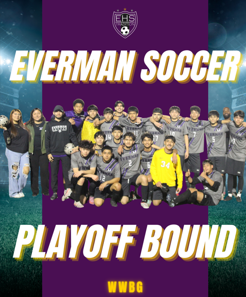 Boys soccer is IN! Playoff details are TBD, and will be later in the week during spring break. But the excitement starts NOW!!! Playoff shirts are on sale! Purchase your shirt by Monday, March 16, and you'll have it in time for the first game! https://esixsportswear.com/everman/shop/home