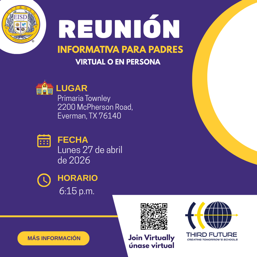 Parents and families are invited to join us for an important informational update and townhall discussion.  Attend in person or online for your convenience. More details coming soon.  We look forward to connecting with you!